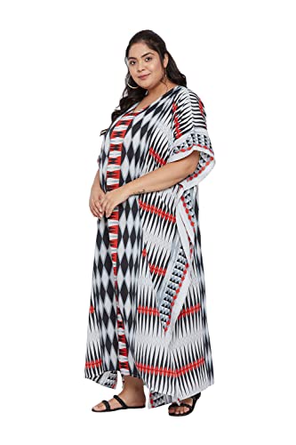 Image of Oussum Plus Size Kaftan Dresses for Women, Polyester Summer Caftan Cover Up Maxi Beach Dress, 1X-3X