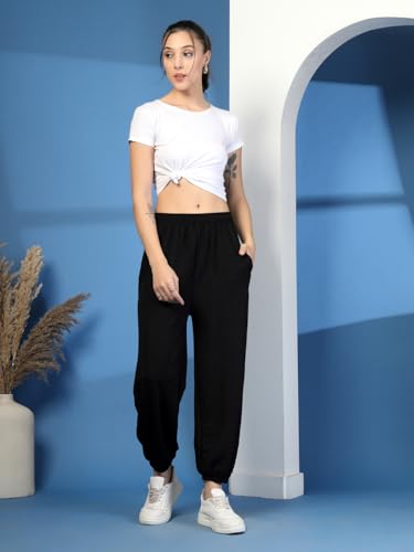 Image of UZARUS Women's Ultra-Soft Baggy Fit /Relaxed Fit Joggers with Side Pockets & Gripped Hem