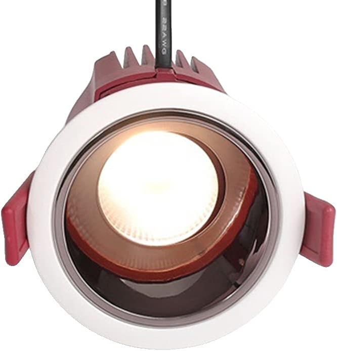 Recessed Ultra-Thin Anti-Glare LED Recessed Ceiling Light 15° Beam Angle LED Spotlight COB CRI90+ High Color Rendering LED Recessed Downlight for Bedroom and Living Room Integrated