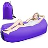 FainFun Pouf gonflable, canapé gonflable, canapé de plage gonflable, avec le paquet portable (violet profond, M)