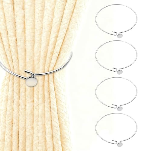 4 Stück Silberne Metall Vorhang Raffhalter, Raffhalter für Gardinen und Vorhänge, Elegante Gardinenhalter Wohnzimmer Deko, Stilvolle Vorhang Halterung für Moderne und Anspruchsvolle Raumgestaltung 4 Stück Silberne Metall Vorhang Raffhalter, Raffhalter für Gardinen und Vorhänge, Elegante Gardinenhalter Wohnzimmer Deko, Stilvolle Vorhang Halterung für Moderne und Anspruchsvolle Raumgestaltung