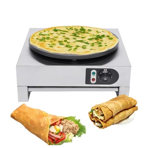 Commercial Crepe Maker, 110V 16" Pancake Baking Machine, Non-Stick Electric Crepe Pan, Single Hotplate Adjustable Temperature 50-300℃ with Batter Spreader for Pancakes, Blintzes, Eggs(3000W)