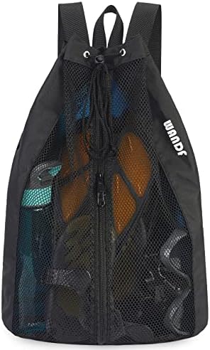WANDF Swim Bag Mesh Drawstring Backpack Beach Backpack for Swimming, Gym, and Workout Gear