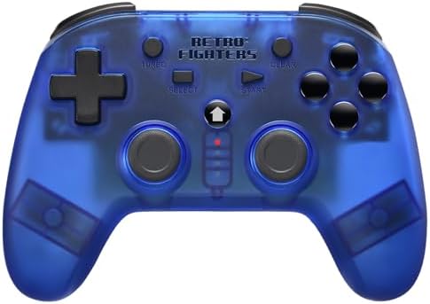 RETRO FIGHTERS Defender ワイヤレスコントローラー ブルー PS1/PS2/PS3対応、圧力認識型ボタン、バイブレーション機能、ターボ機能搭載、USB Type-C充電ケーブル付属ボタン