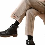 CHEFRU Pantalon d'hiver à jambes larges en laine de 9 centimes pour femmes printemps/automne, taille haute, tombant, pantalon droit ample-2, 2XL