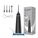 Nicefeel Water Dental Flosser Pick for Teeth 3 Modes Cordless Portable Water Teeth Cleaner Ipx7 Waterproof Oral Irrigator 300ml Tank Water Teeth...