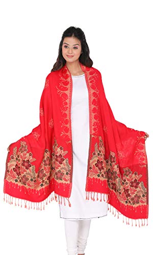 Image of KRITI Paisley Design Woollen Beige Color Shawl For Women