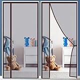 Ventana Mosquitera Magnética, Cortina Mosquitera, Plegable Automáticamente, para Puertas de Entrada Patios 130 x 190 cm Cortina Totalmente Magnética