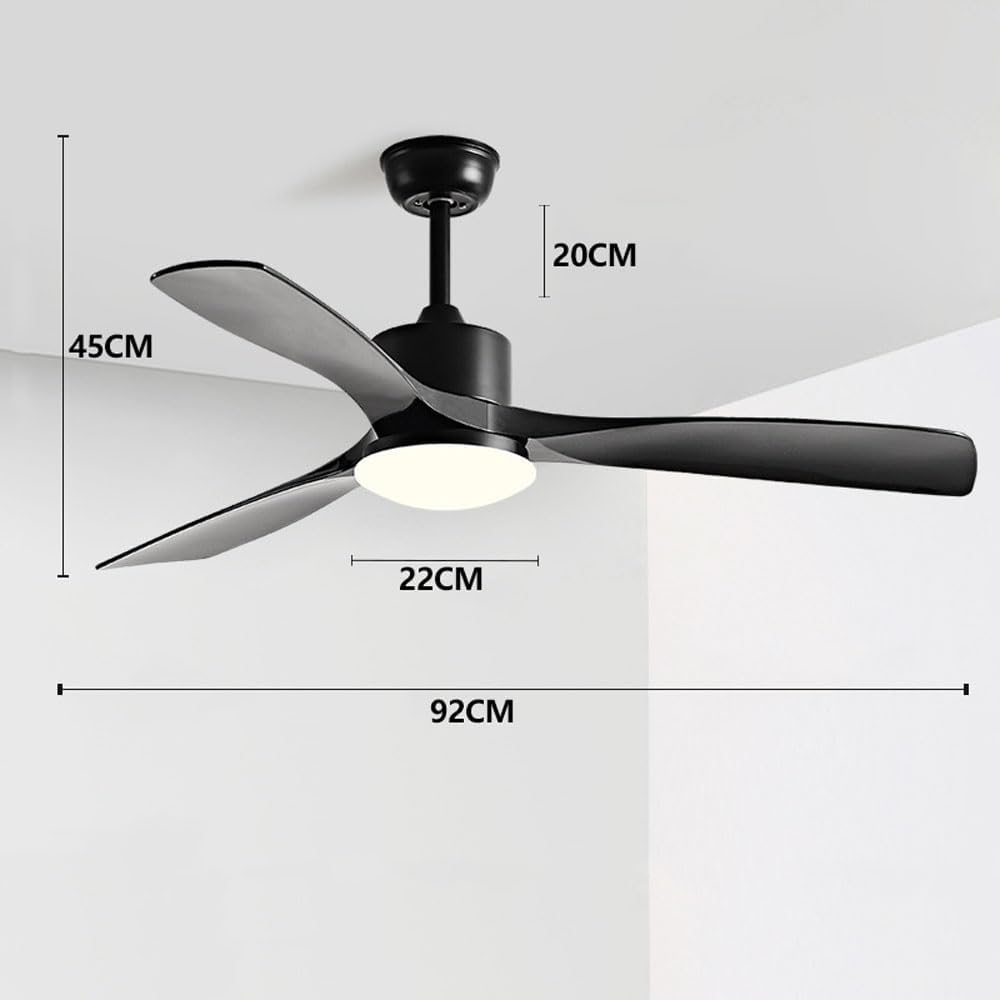 Modern Ceiling Fans with Lights Remote Low Profile Ceiling Fans Reversible Dimmable Timer Noiseless Ceiling Fan with LED Light 3 Wood Blades 6-Speeds Reversible Ceiling Fan for Living Room Bedroom