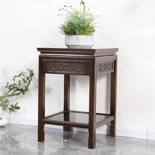 Soporte para pecera, construcción de madera maciza con exquisitas tallas, cuenta con cajones y estantes inferiores