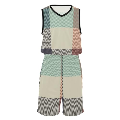 Short de basket-ball et jersey orange au motif Buffalo Plaid pour l'entraînement d'été