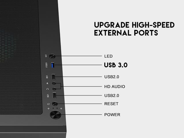 Gabinete para PC DIYPC ARGB-G5-BK Negro con USB 3.0, vidrio templado y diseño Micro ATX para gaming, con 4 ventiladores ARGB preinstalados miniatura 5