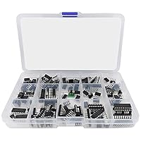 Gobutevphver 150 Stück Opamp Oszillator Timer Optokoppler Ic Pwm Ic Chip Sortiment Operationsverstärker Pc817 Ne555 Lm358 Lm324 Jrc4558 - Schwarz 173X100X30Mm