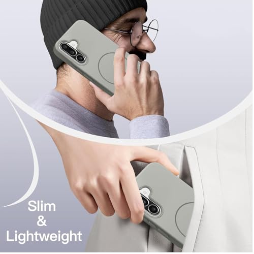 Image of KARWAN️ Magnetic Wireless Ultra Slim-Fit Back Case Cover for Samsung Galaxy M56 / F56 |Hard PC Case Cover| Ultra-Thin & Light Weight with [Ultra Premium Feel] (6.7 inch) (Grey)