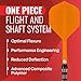 Shot! - Integrated Dart Flight & Shaft System | Carbon Reinforced for Reduced Deflections | Dynamic Rotation | Durable 350 Micron | One Piece Dart Flights, Orange, Short