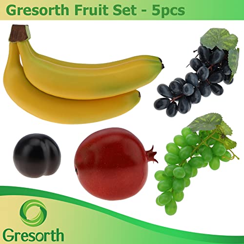 Gresorth Mixed Fruits Fake Banana Grape Brin Pomegranate Set Artificial Fruit For Christmas Party Decoration Realistic #TOP1