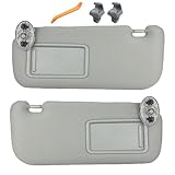 Pair of Left and Right Sun Visor with Holders for Toyota Corolla 2009 2010 2011 2012 2013 Interior Sunshade Replacement W/Makeup Mirror (Gray)