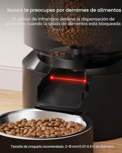 Comedero automático con sensor de comida baja para ausencias 7