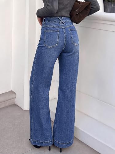 KIRUNDO Wide Leg Jeans for Women High Waisted Denim Pants - image 3