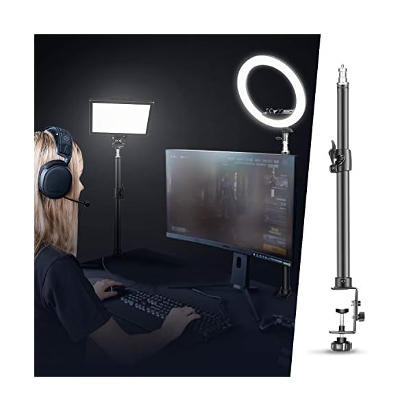 Neewer Tisch Lichtstativ Klammer mit Stativ mit 1/4 Zoll Schraube für Ringlicht und LED Licht Aluminiumlegierung…