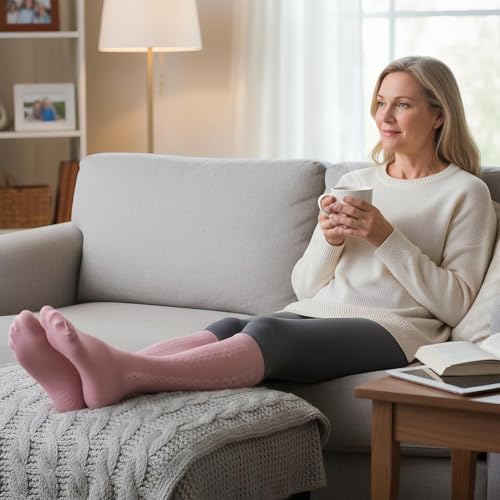 Image of 30-40mmHg Medical Graduated Compression Socks for Women&Men Circulation-Compression Stockings-Knee High Socks for Support,Hiking,Running