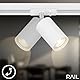 BRILONER - Schienensystem Rail Spotlight, schwenkbar, drehbar, kombinierbar, Zubehör, Tracklight, Spot, GU10, Deckenspot, Strahler, Deckenlampe, Deckenleuchte, 138x38x55 mm (LxBxD), Weiß