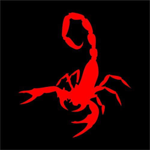 Printex Design Scorpion Decal Sticker Car Decal Laptop Decal - Choice of Colors & Sizes - Die Cut No Background (5" Tall, Red)