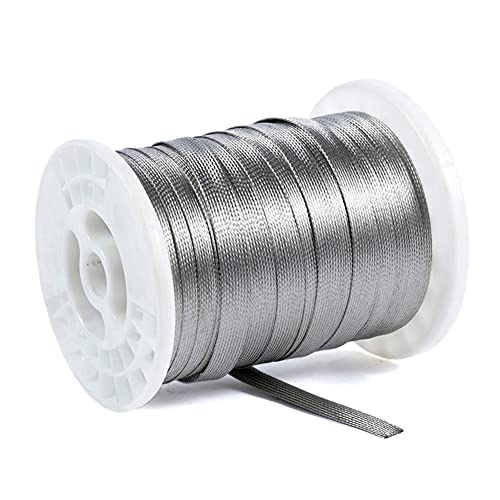 Tong Gu 5 Yard 304 Stainless Steel Wire Cable Braided Sleeve Shielding Metal Sheath Expandable (2/5 inch(10 mm))