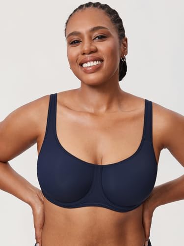 Image of DELIMIRA Women's Confishape Full Coverage Bras | Outside Underwire, No Padding Unlined, Full Coverage, Plus Size, Supportive, Tshirt Bra