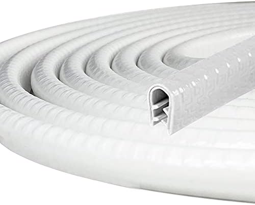TYLife Car Door Edge Guards 32ft Universal Fit Rubber U Shape Door Edge Trim Automotive Door Edge Protector for Most Car White(No Glue Required)