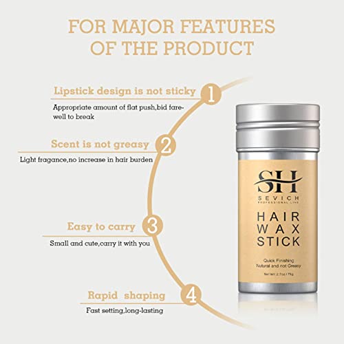 Vara de cera para cabelo - Styling Wax Stick para Homens | Stick de fixação rápida para cabelos masc