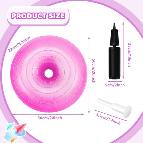 Image of Lewtemi 1 /2 /3 Pcs Flexible Seating for Classroom Elementary 20 Inch Yoga Ball Chair for Kids Wobble Chair for Sensory Kids Large Donut Ball Seats with Inflator for School Office