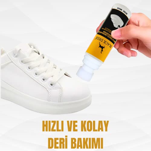 Black Deer Beyaz Ayakkabı,Deri ve Kumaş Boyası,Sneaker Beyaz Ayakkabı Temizleyici,Deri,Kanvas Boya 75 ML (2)