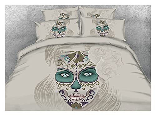 Parure de lit Boho Sugar Skull cadeau idéal pour anniversaire ado avec housse 3D