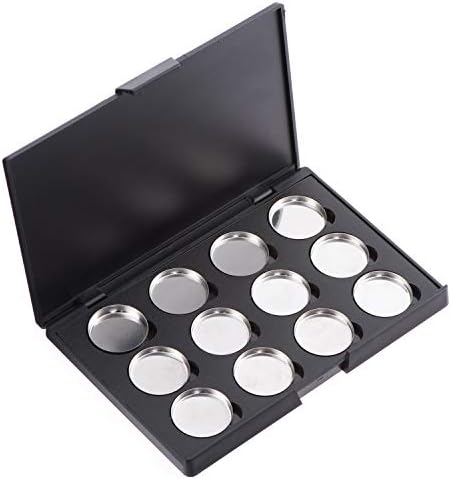 Allwon Empty Magnetic Eyeshadow Makeup Palette with 12Pcs 26mm Round Metal Pans