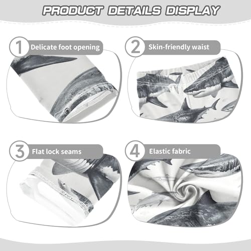 Girls Leggings Black Shark Fish Soft Toddler Leggings for Girls Kids Pants Size 4T-10T3