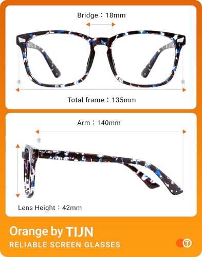 Image of TIJN Blue Light Blocking Glasses for Women Men Square Frame Nerd Eyeglasses Anti Blue Ray Computer Screen Glasses