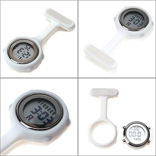 WONOLO Pin On Multi-Function Digital Silicone Fob Nurse Watch Night Lights Stopwatch for Women Men