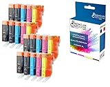  PREMIUM CARTOUCHE - 20 Cartouche Compatible pour Canon 525XL - 526XL Noir (x4) + Cyan (x4) + Magenta (x4) + Jaune (x4) + Photo Noir (x4) Canon Pixma