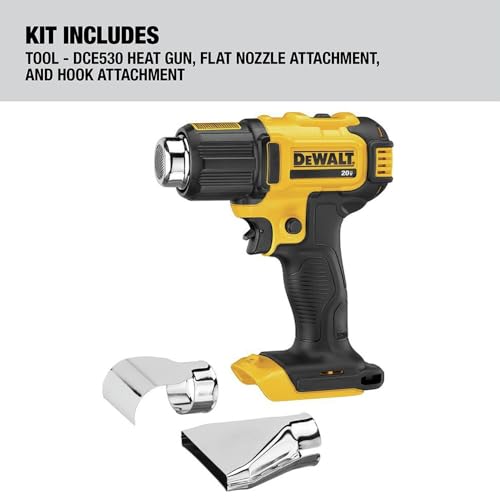 DEWALT Soprador Térmico de 6,8 Pol. (175mm) 20V MAX* Luz LED Sem Bateria e Sem Carregador DCE530B