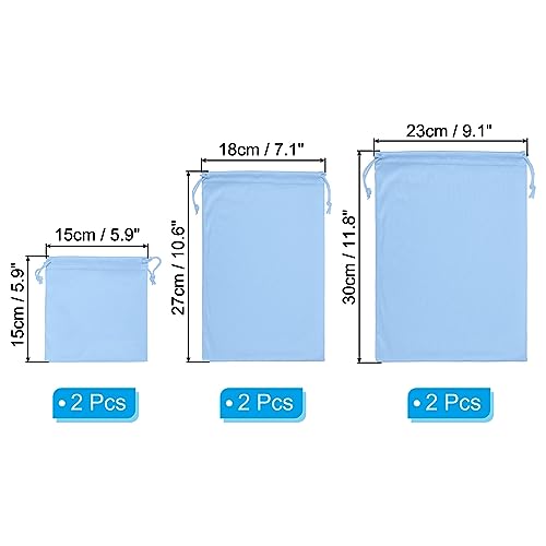 PATIKIL Ski Goggle Bag, 6 Pack Microfiber Pouch Protective Storage Case Sleeve, (5.9" x 5.9", 10.6" x 7.1", 11.8" x 9.1"), Light Blue - Image 2