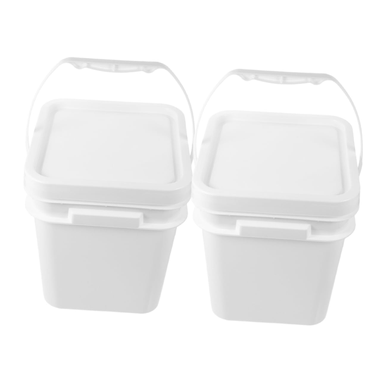 Cubo de Pintura de Plástico Blanco Tapa 10l, Paquete de 2