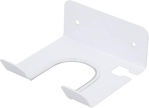 Miniatura 2 de ViaGasaFamido Soporte para secador de pelo, fácil instalación montado en la pared, estante de acero inoxidable para baño (blanco)