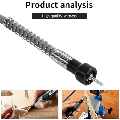 Telituny Flexible Biegsame Welle, 104cm Bohrer Universal Flexible Flex Welle Verlängerungskabel mit M8 Schnellspannbohrfutter und 3,2 mm Spanndurchmesser, für Bohrmaschinen, Schleifgeräte