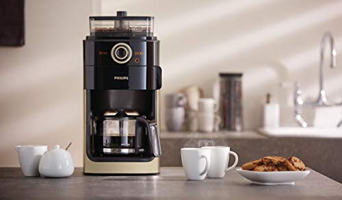 Philips Grind und Brew HD7768/90 FilterKaffeemaschine (Mahlwerk, Timerfunktion) champagner/schwarz – Bild 3