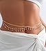 MODRSA Gold Waist Chain - Butterfly Waist Belt for Women - Fashion Gold Metal Chain