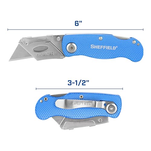 Image of Sheffield Lock Back Utility Knife 3 Pack with 10 Utility Knife Blades