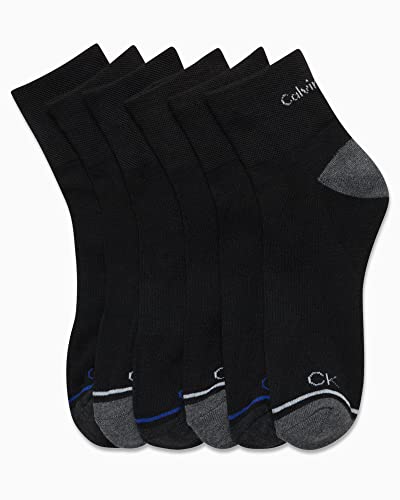 Calvin Klein Mens Socks - Athletic Cushioned High Quarter Cut Socks (6 Pack)3