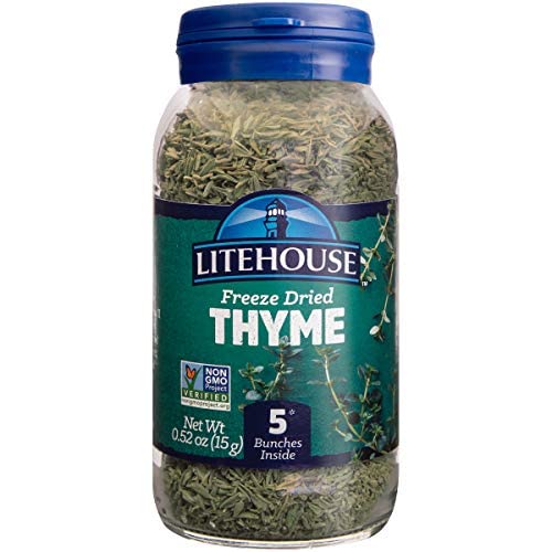 Litehouse Freeze Dried Thyme - Substitute For Fresh Thyme, Jar Equal To 5 Thyme Fresh Bunches, Organic, Thyme Seasoning, Non-Gmo, Gluten-Free - 0.52 Ounce #TOP9