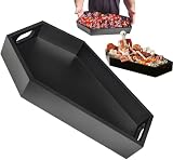 14.2'' Coffin Charcuterie Boards for Gothic Home Decor - Sturdy Solid Wooden Halloween Tray - Goth Container Storage